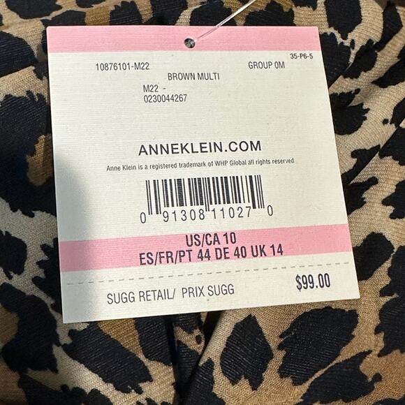 ANNE KLEIN Wrap Cheetah Dress, Long Sleeve, Size 10, Retails $99, New with tags - Picture 5 of 9
